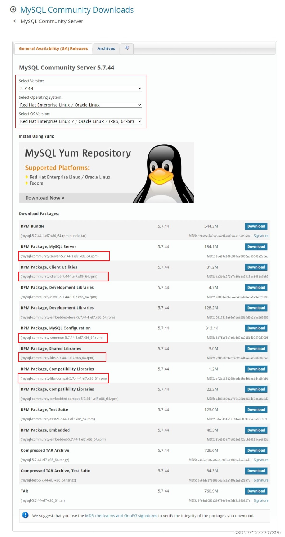 CentOS 7使用RPM包安装MySQL5.7