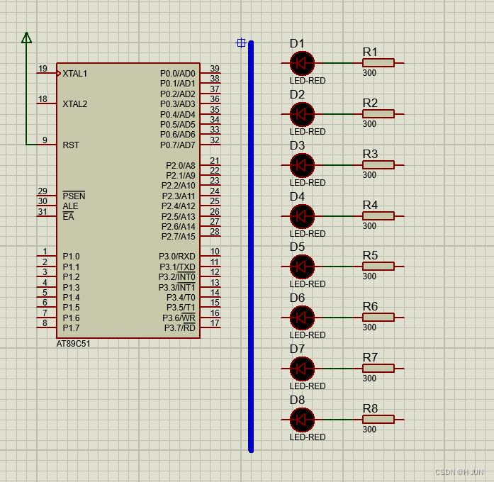Proteus与Keil使用教程并仿真51程序——LED流水灯_keil Proteus-CSDN博客