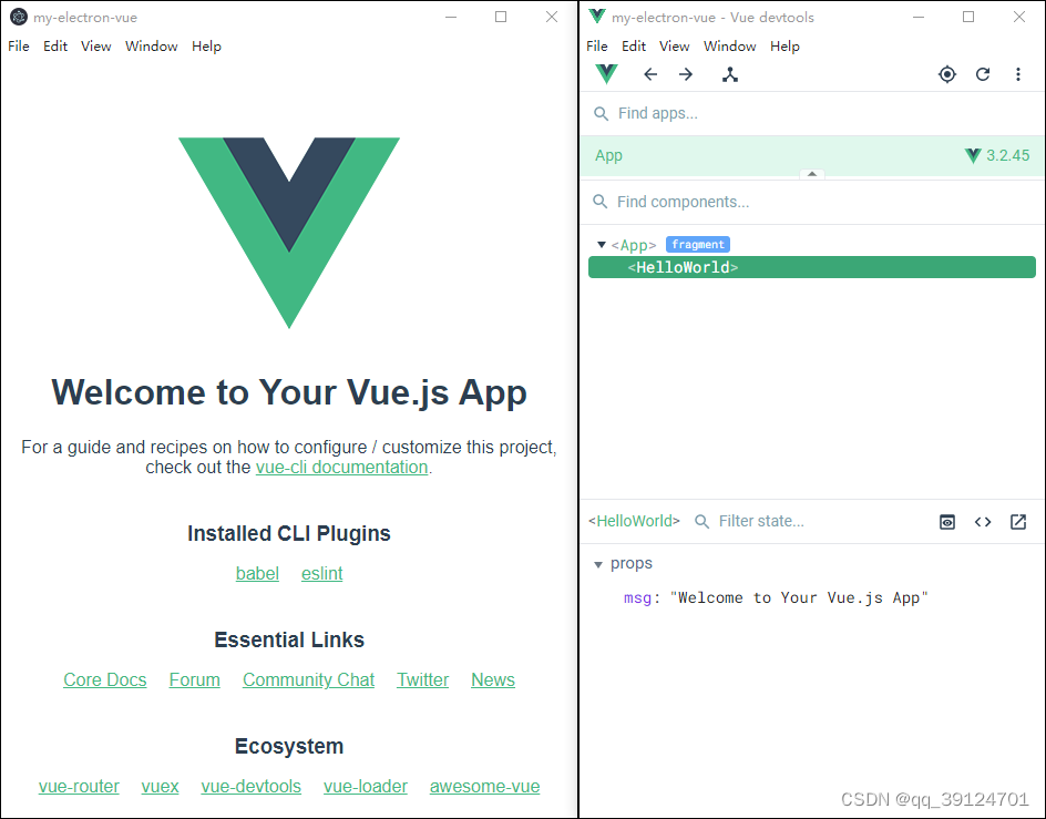 VueDevtools独立版正在调试的界面