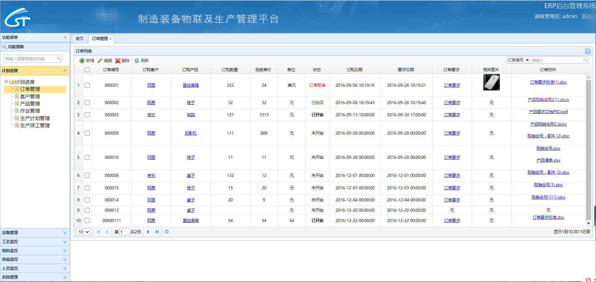 《生产管理ERP系统源码，基于SSM框架开发》