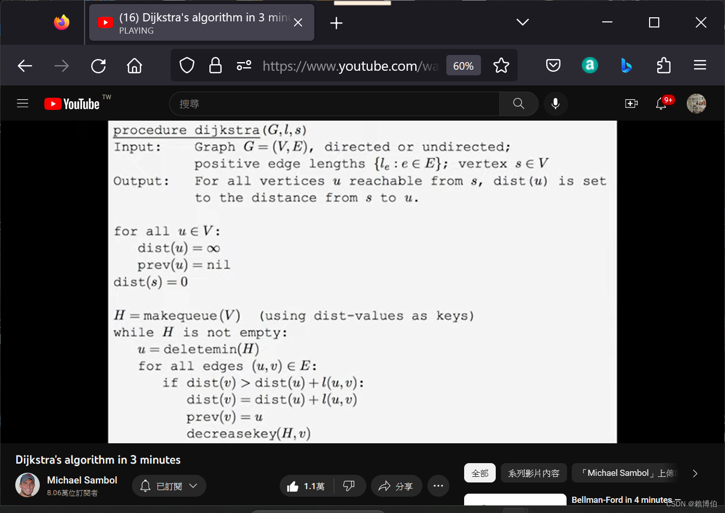 Sambo 的 Dijkstra  虛擬碼 pseudocodes_Dijkstra's algorithm in 3 minutes