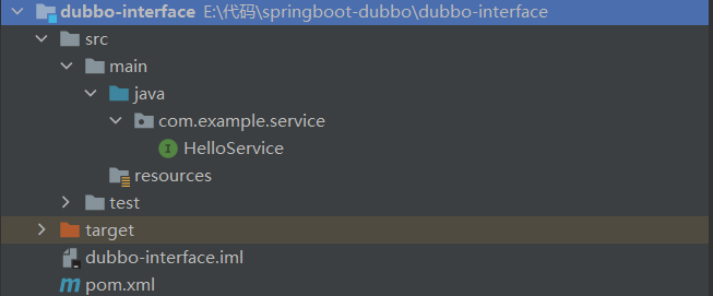 dubbo-interface的项目结构