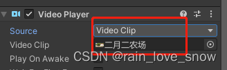 Unity VideoPlayer 指定位置开始播放