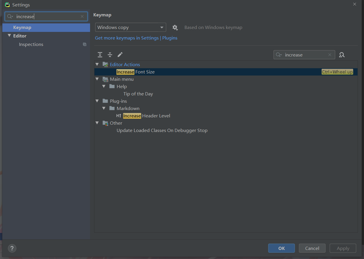 pycharm 滚轮字体大小设置_pycharm中文字体设置