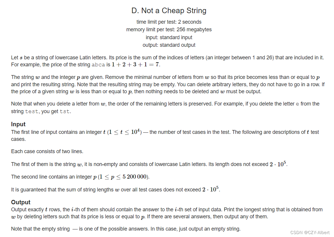 【Not a Cheap String】（Codeforces）CSDN博客