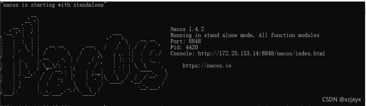Nacos Windows启动图