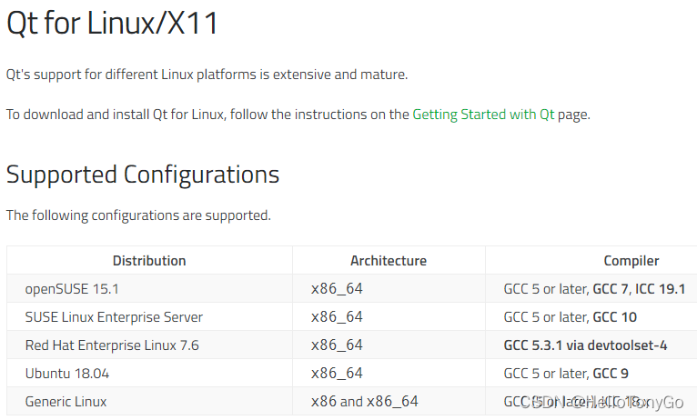 Qt for Linux/X11 支持的配置