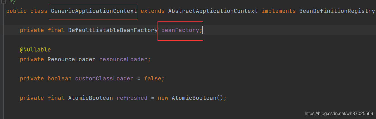 ApplicationContext对beanFactory的实现