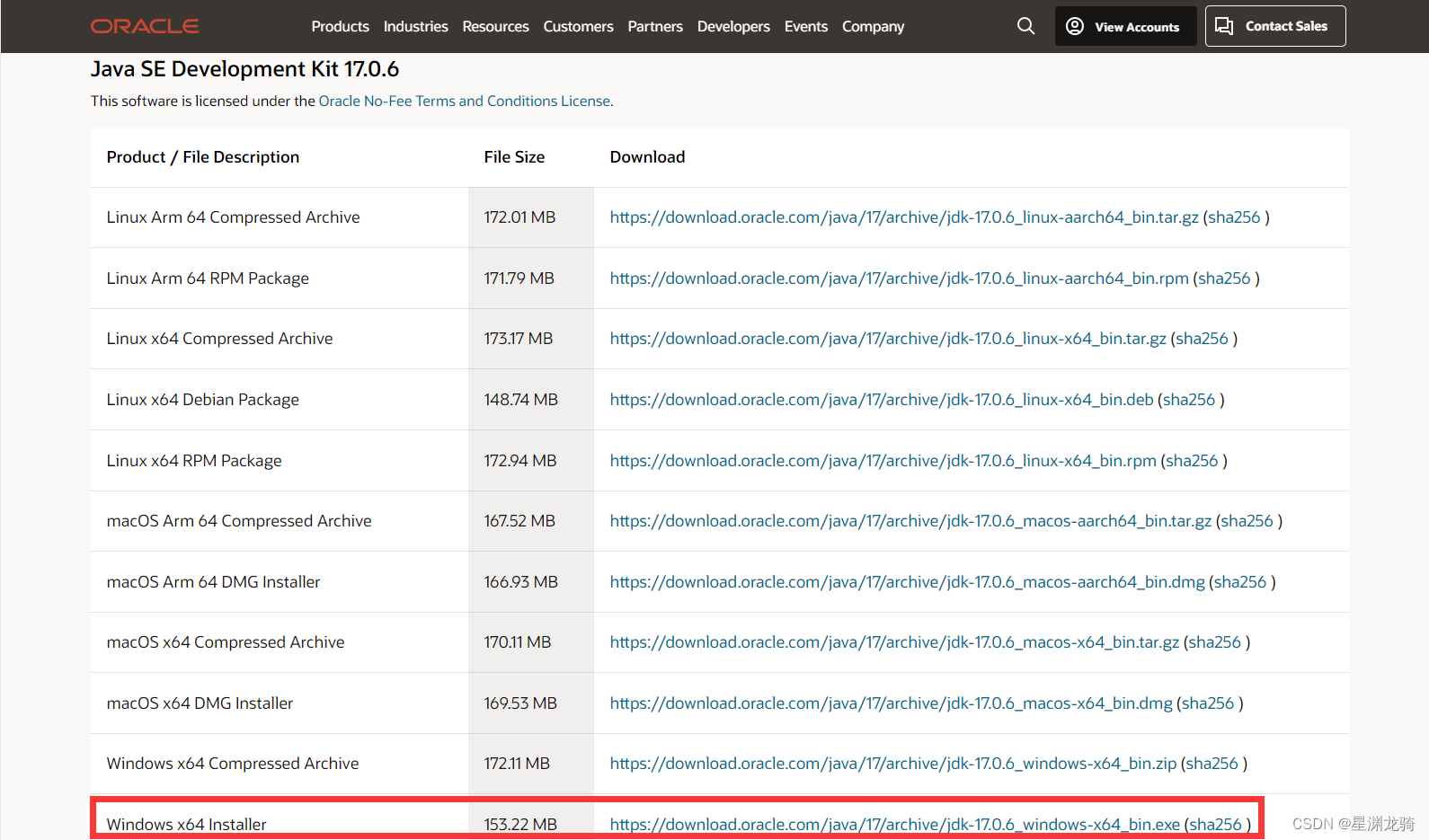 Java SE 17 Archive Downloads