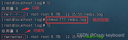 修改redis.log权限