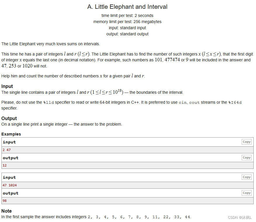 CF204A-Little Elephant and Interval（数位）