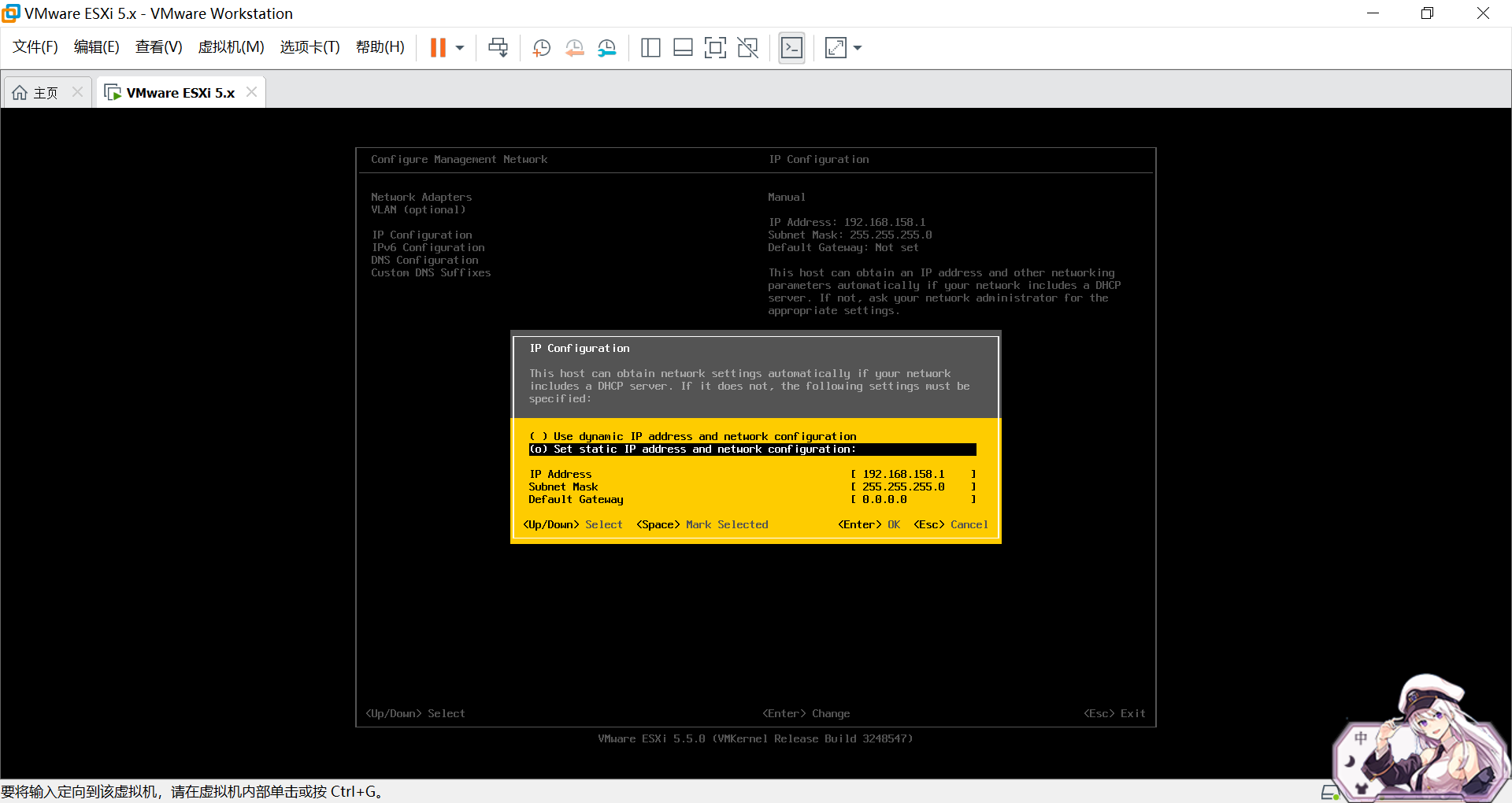 设置为158段,并选择静态