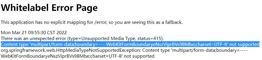 Content Type multipart form data boundary 