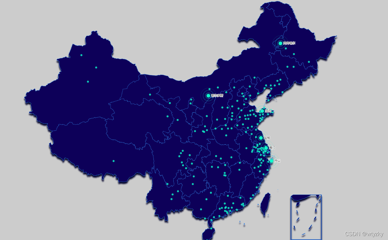 Echart实现中国地图