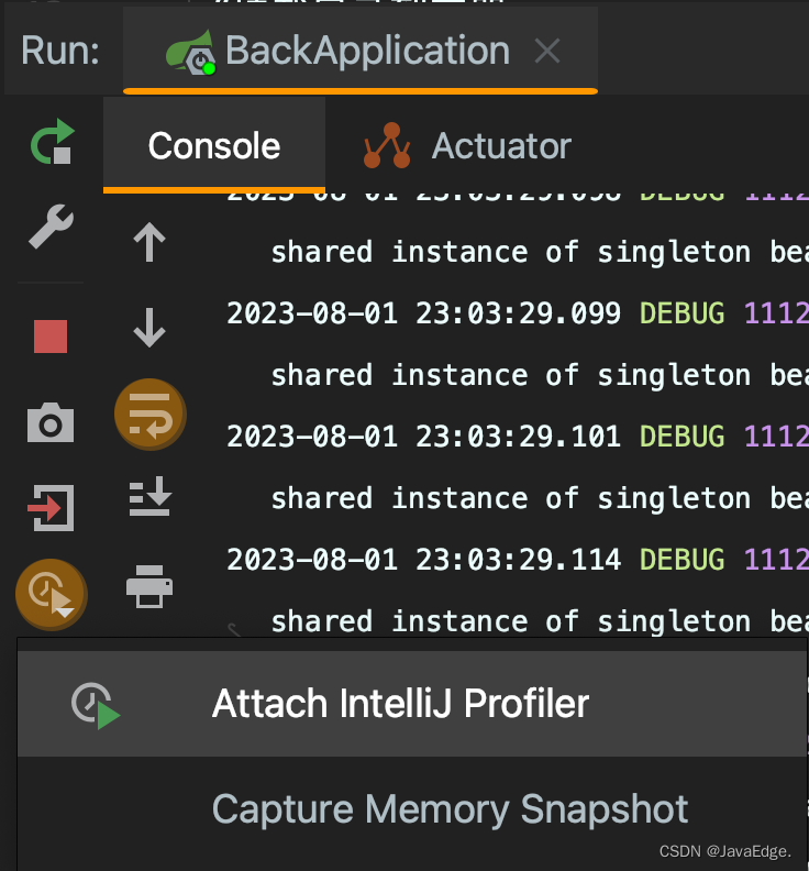 Using Analysis Features from the Run Tool Window