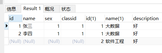 sql的内连接、左连接、右连接