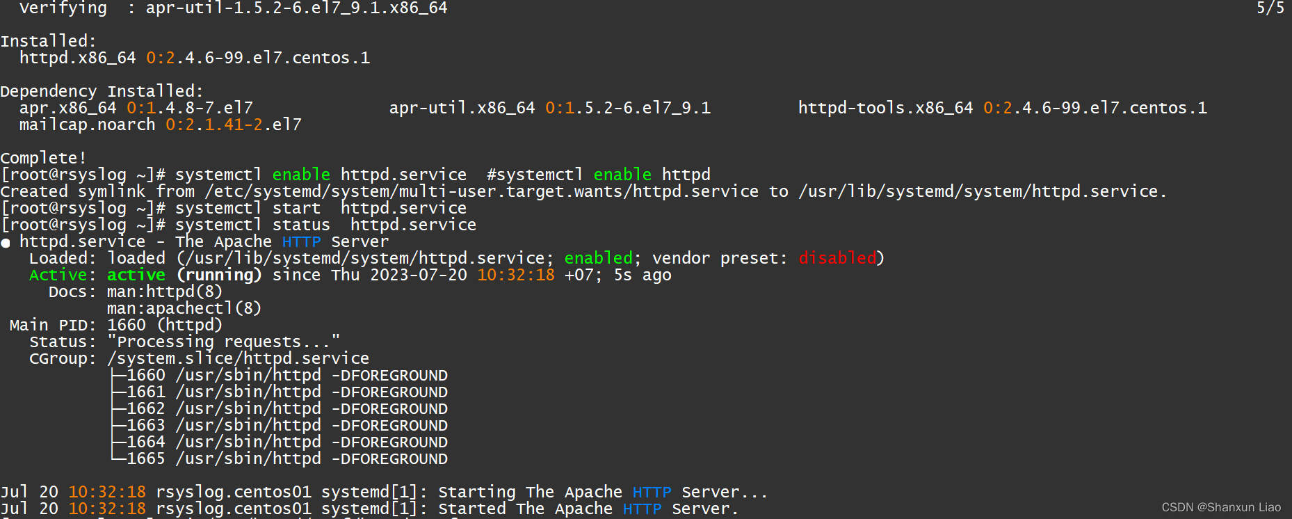 Linux Rsyslog 通过 Apache httpd 实现 HTML 网页访问 Log_使用root管理员登录系统,并进入config ...