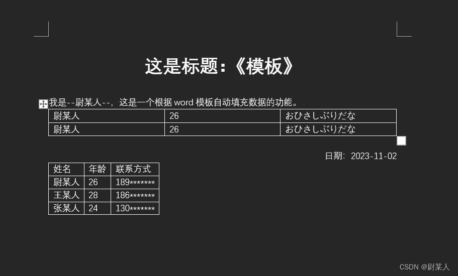 根据Word模板，使用POI生成文档