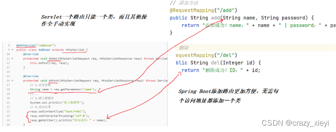 框架的优点（SpringBoot VS Servlet）