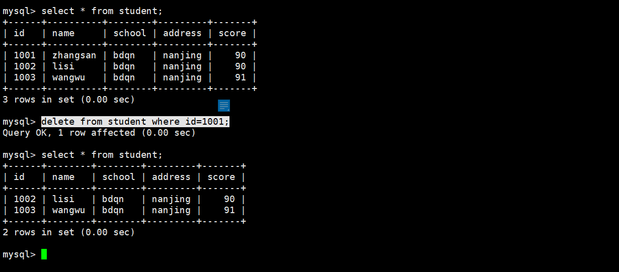MySQL基础(二)-数据的基本操作【增删改查】_mysql delete select-CSDN博客
