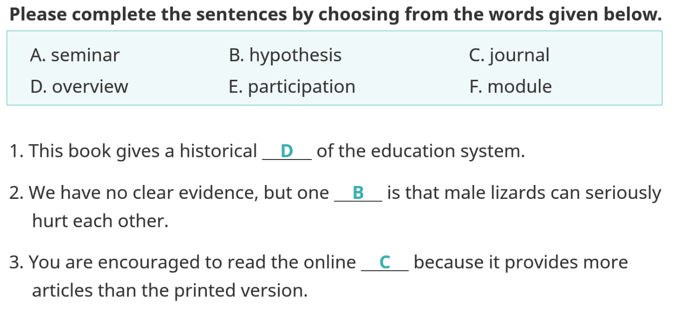 IELTS Lexical Resources-Academic discussion