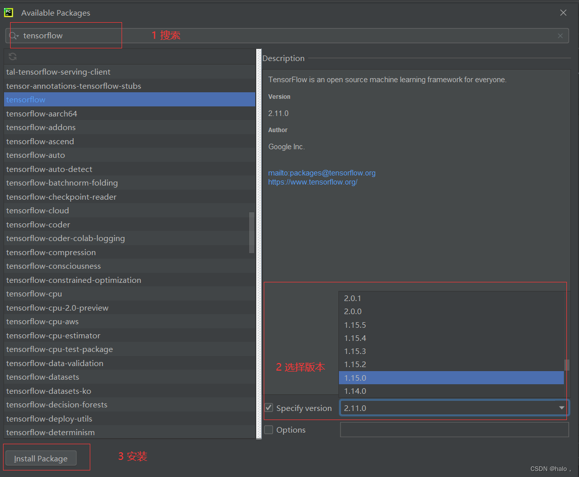 Pycharm安装tensorflow对应版本_pycharm安装tensorflow1.15-CSDN博客