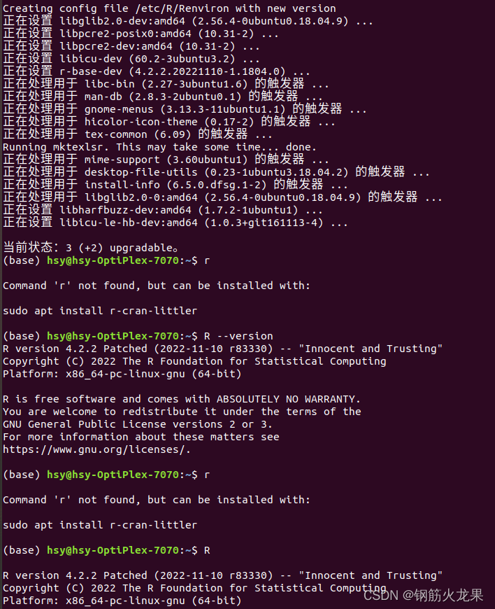 ubuntu 18.04.06LST安装R4.0+版本报错及解决过程
