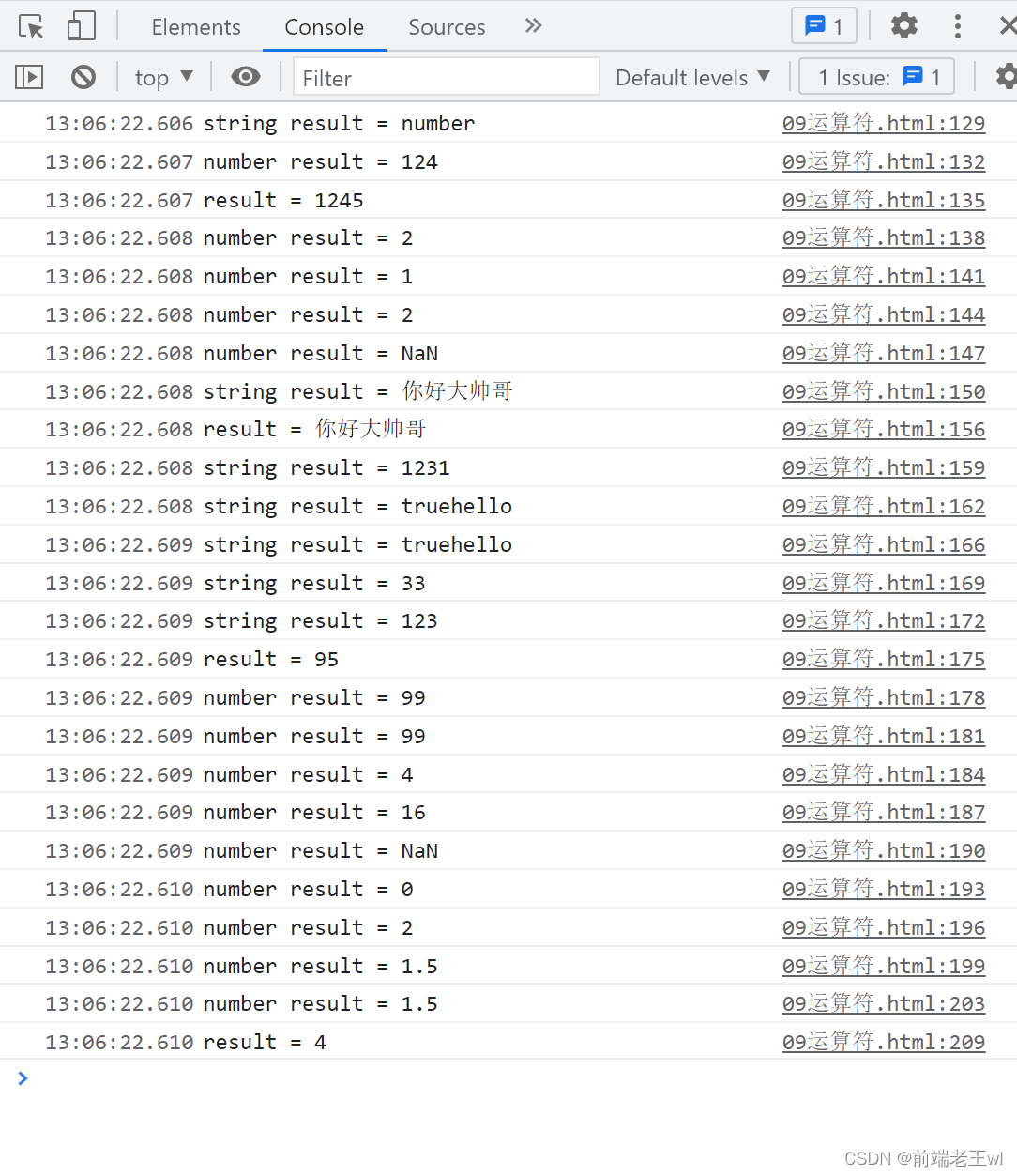 web前端-javascript-运算符(介绍说明，算术运算符、+、-、*、/、%，隐式类型转换、转换为String、转换为Number)