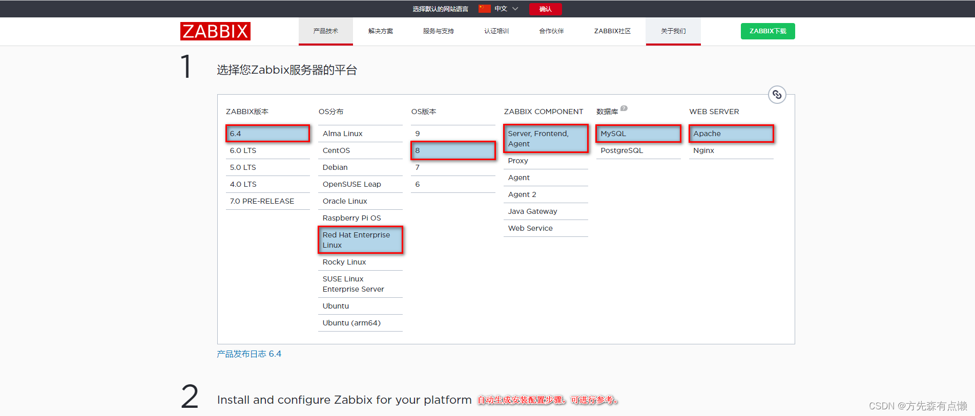 RHEL 8.8 安装部署Zabbix 6.4 详细过程_alma 8.8安装zabbix 6lts-CSDN博客