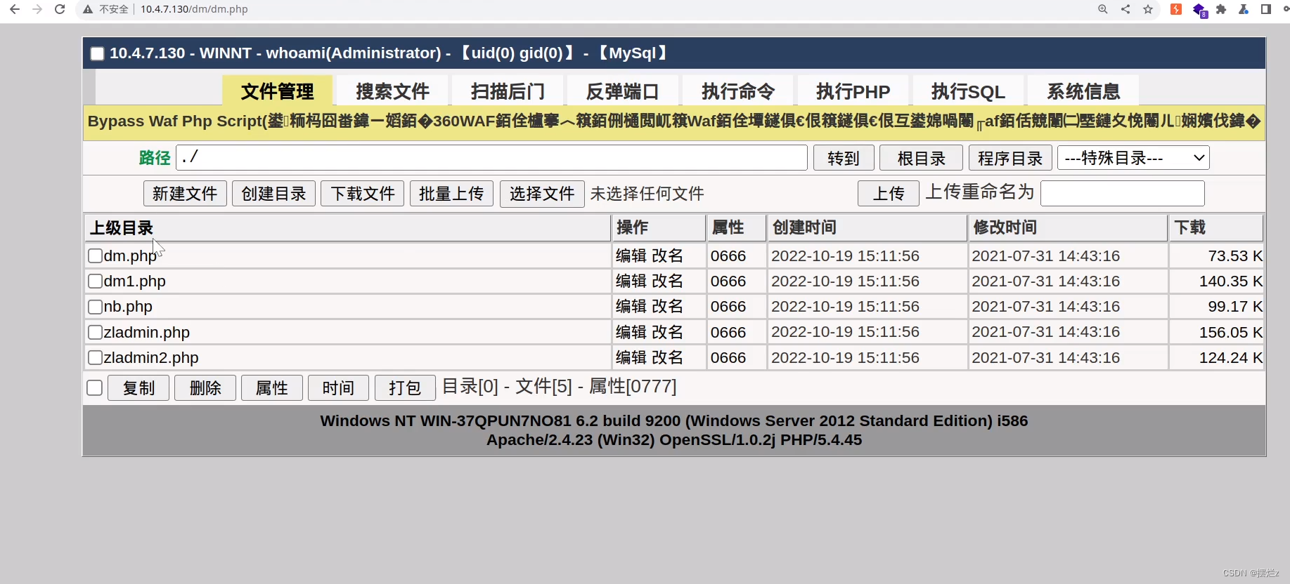 文件上传漏洞（webshell）和文件包含漏洞