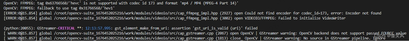 opencv： 解决保存视频失败的问题