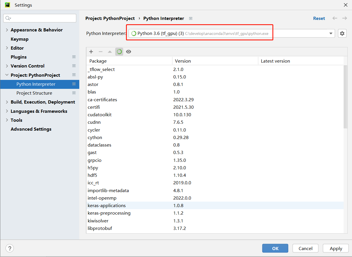 TensorFlow+PyCharm——Tensorflow虚拟环境下的Python环境_tensorflow Pycharm-CSDN博客