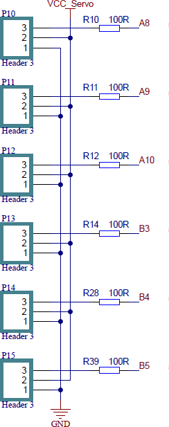 ▲ 图1.2.1 PLUS-F3270上的舵机端口