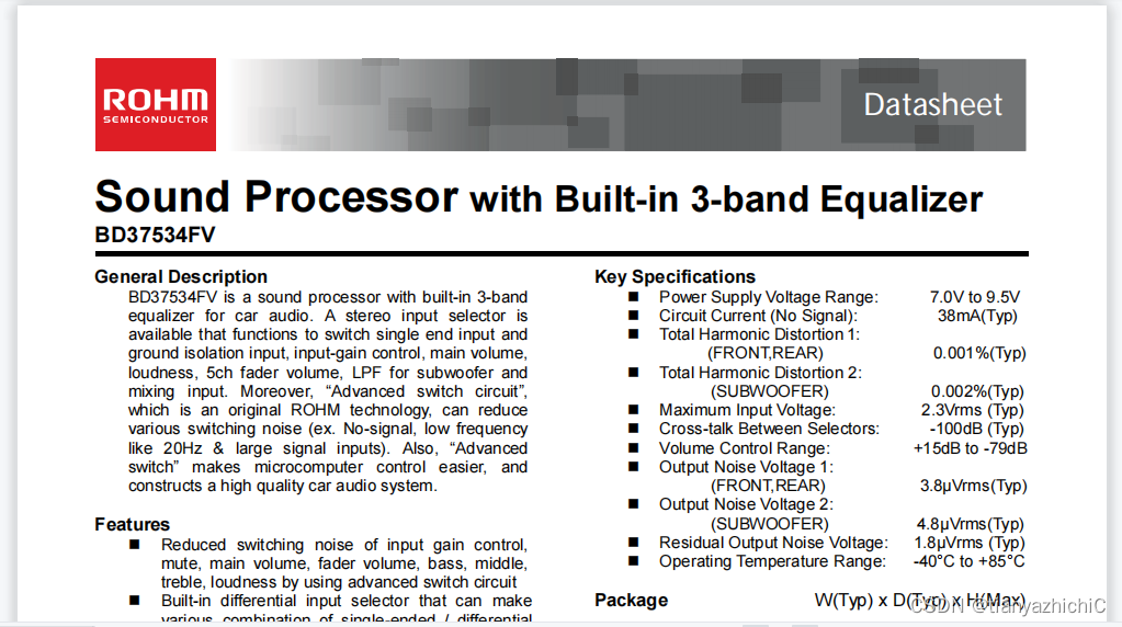 音频处理器BD37534FV这个芯片的操作顺序是什么啊？-CSDN博客