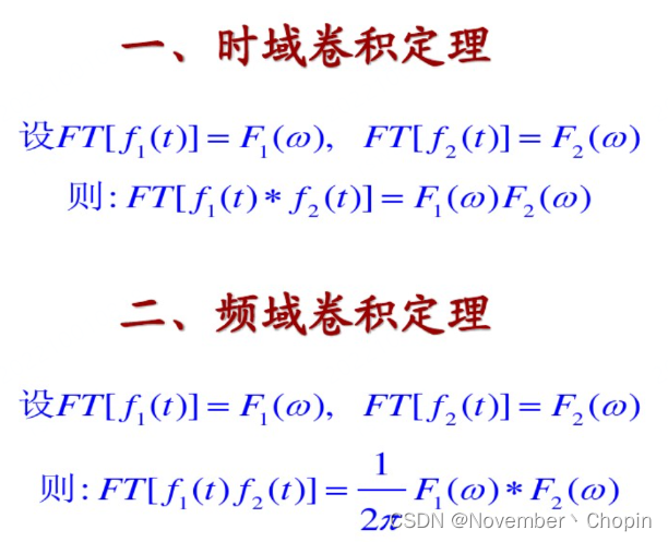 时域卷积定理及频域卷积定理