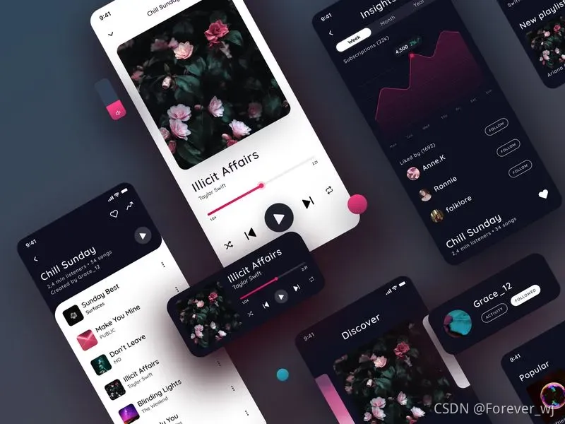 Music app concept by Monika Nowicka