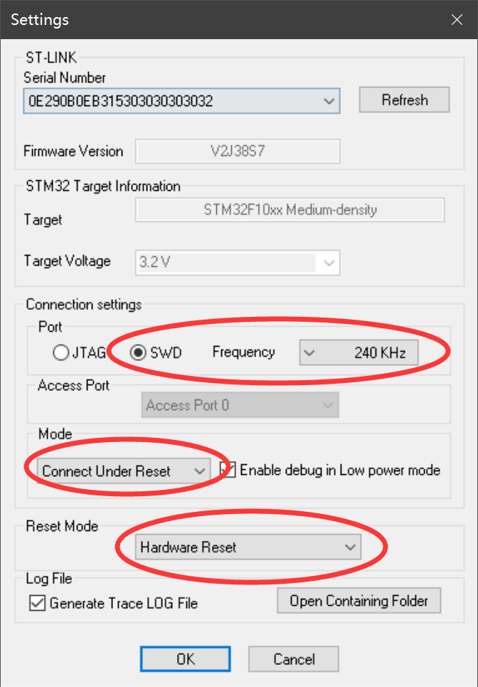 Stm32 st link connection error invalid rom table stm32 stlink