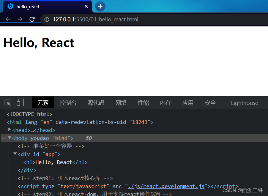 Hello，React