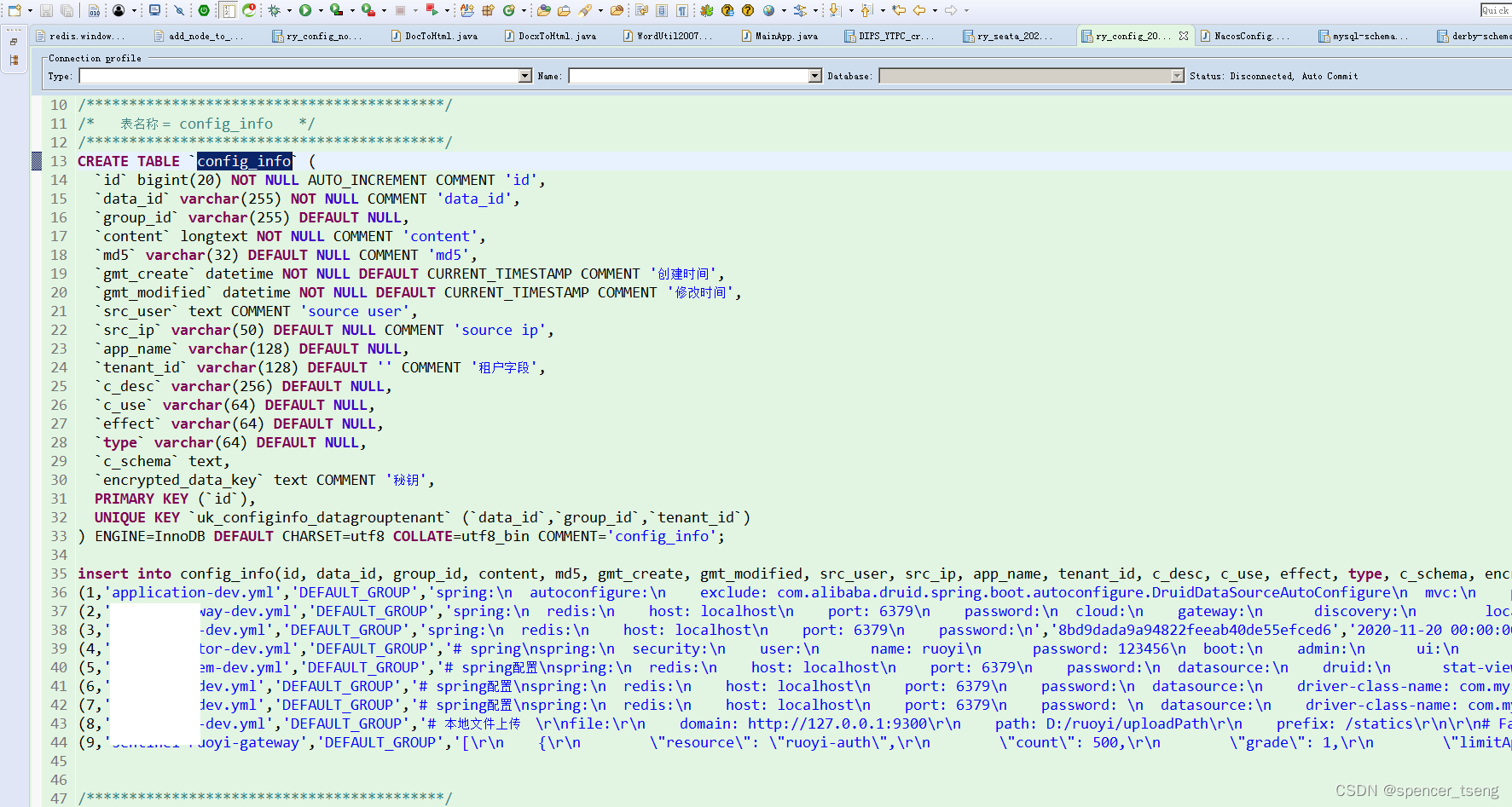 java annotations database schema