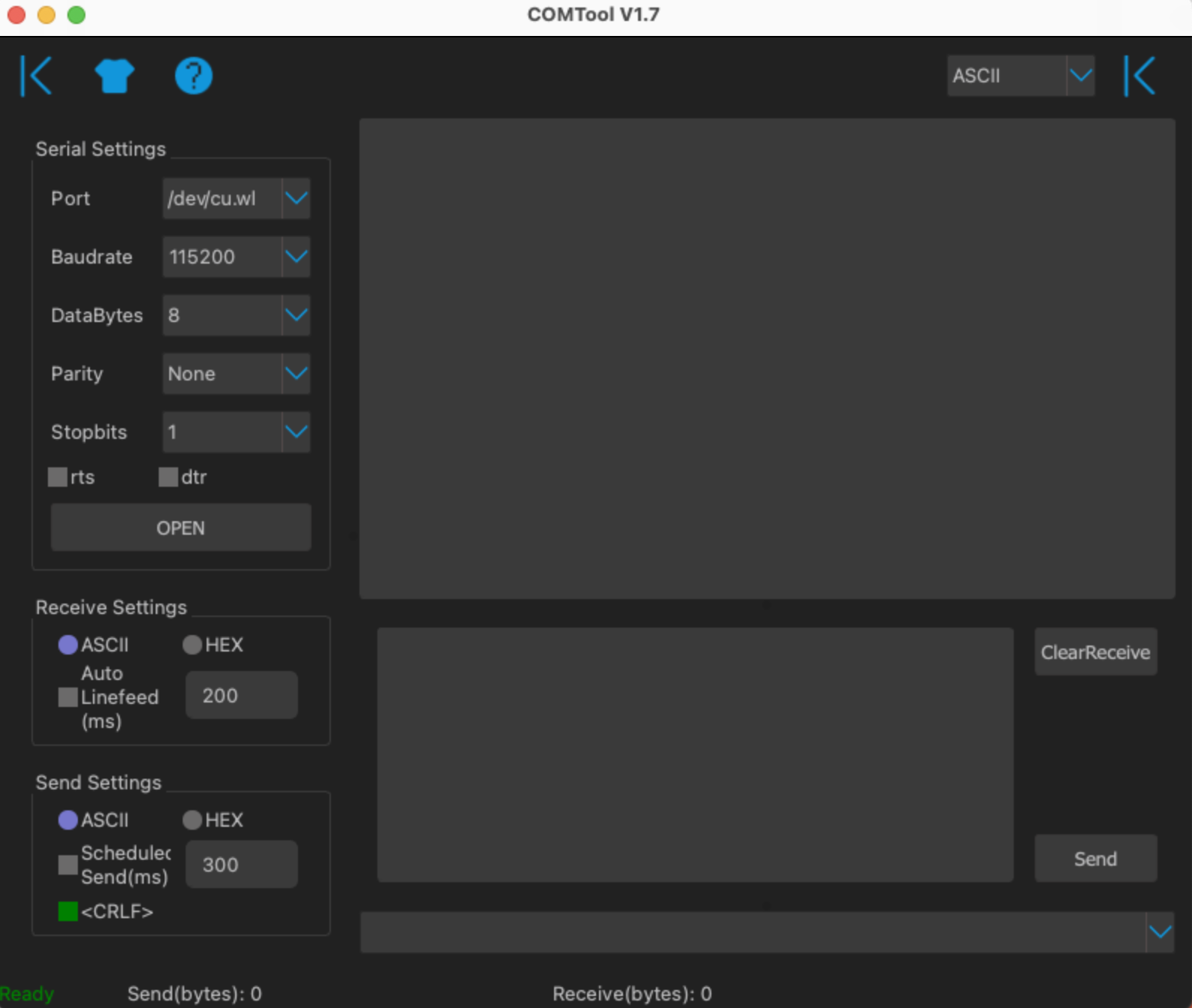 MacOS系统下串口调试助手usart工具软件comtool免费下载分享