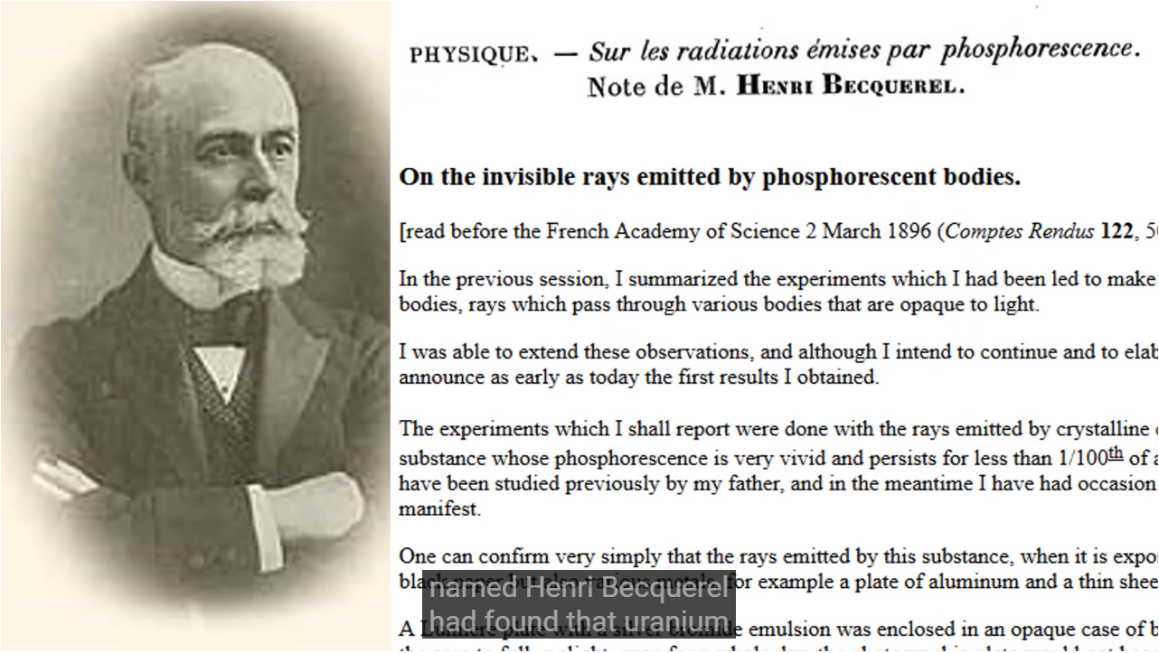 ▲ 图1.3.3 亨利·贝克勒尔发现放射性