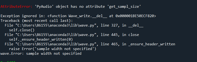 Python 运用pyaudio库去做一个固定采样率音频录制器_wave.error: sample width not specified ...