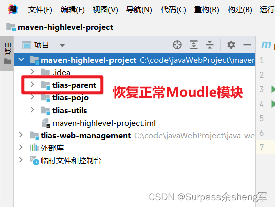 IDEA新建的Moudle失效显示为灰色