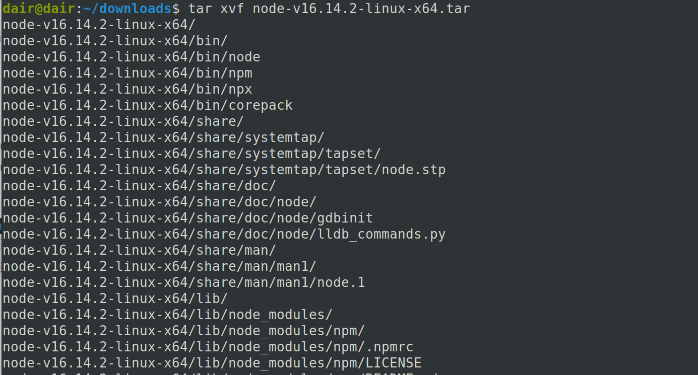 ubuntu安装node-v16.14.2-linux-x64.tar.xz_dair6的博客-CSDN博客