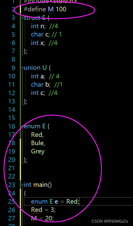 浅谈~(承上)数据类型(struct\union\enum\数组\void\指针)及其存储_c语言中void * 和 enum的大小分别是什么 ...
