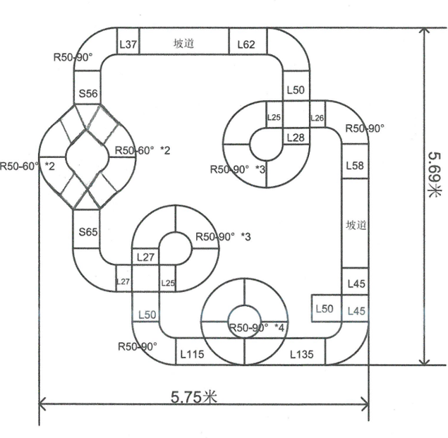 ▲ 图20.2.1 赛道设计与铺设