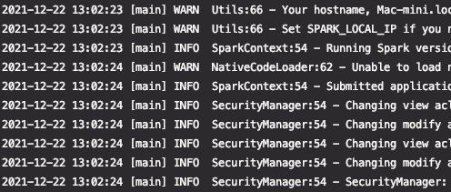 Spark - ERROR StatusLogger No log4j2 configuration file found