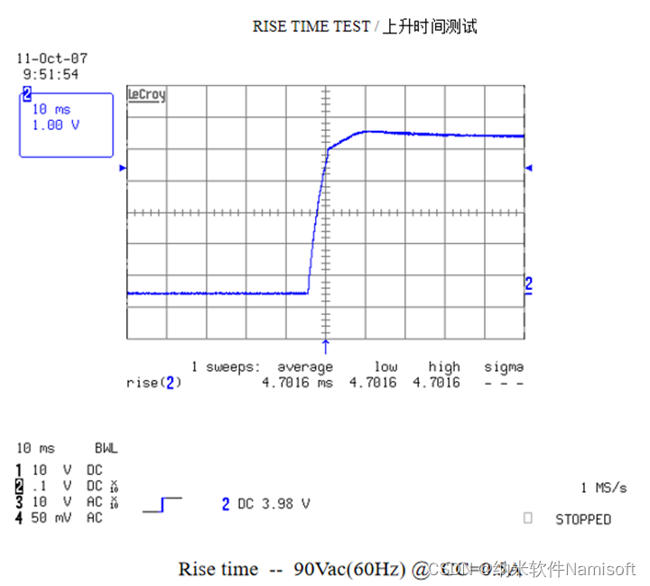 电源模块测试用例之电压上升时间测试方案